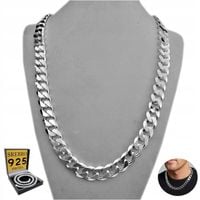 SZEROKI Łańcuszek Męski Srebrny 8mm SREBRO 925 DIAMENTOWANY Pancerka