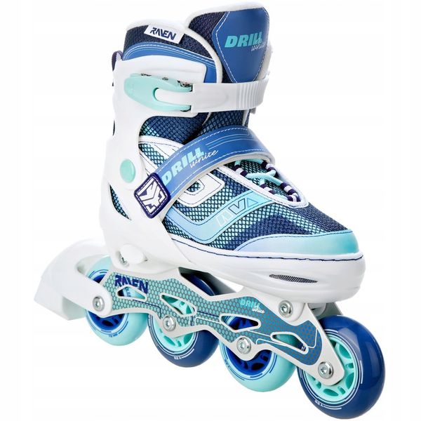 Rolki Regulowane RAVEN Drill White/Mint 38-42 zdjęcie 2