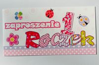 zaproszenia na roczek 10szt. + koperta