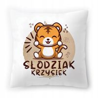 Poduszka Dla Krzyśka Na Urodziny Ze Zdjęciem Na Prezent Biała 40X40 Cm