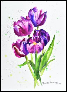 Tulipany - akwarela, oryginał