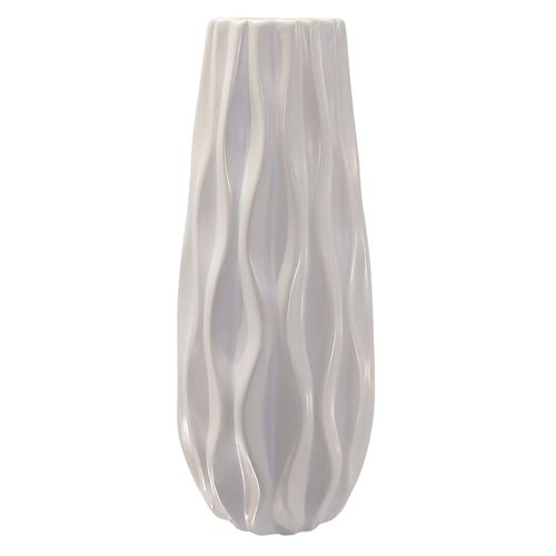 WAZON NA KWIATY BIAŁY FLAKON CERAMICZNY DEKORACYJNY NOWOCZESNY 24 cm na Arena.pl