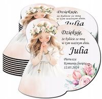 Podziękowania dla Gości na Komunię pamiątka magnes 12 szt.