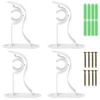 Uchwyty na Karnisze Pojedyncze 6 Sztuk Metalowe Białe 18 22 mm Zestaw