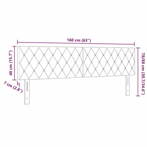 Wezgłowie LED Ze LED Lights Argyle ciemno szary 80 cm Aksamit na Arena.pl