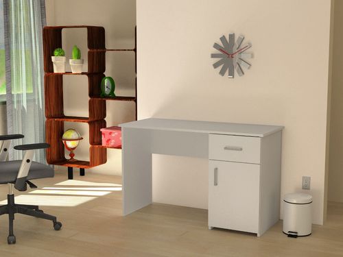 Biurko FRANEK 120 cm z szuflada Białe na Arena.pl