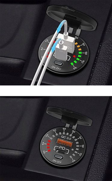 WOLTOMIERZ SAMOCHODOWY ŁADOWARKA USB QUICK CHARGE 3.0 USB USB-C 5V 3A zdjęcie 1