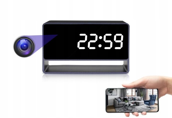 UKRYTA KAMERA ZEGAR WIFI PODGLĄD NA ŻYWO DETEKCJA NAGRYWANIE W NOCY MK203 zdjęcie 1