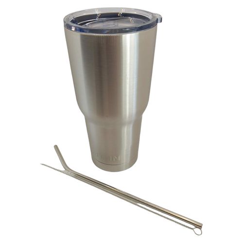 Kubek Termiczny ze Słomką 850ml Srebrny na Arena.pl