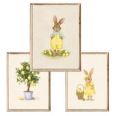 Zestaw trzech plakatów dla dzieci Lemon Bunny