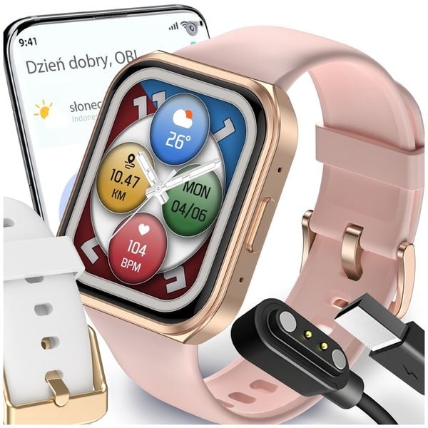 SMARTWATCH DAMSKI ROZMOWY ZEGAREK SPORTOWY POLSKIE MENU GRY SMART WATCH zdjęcie 1