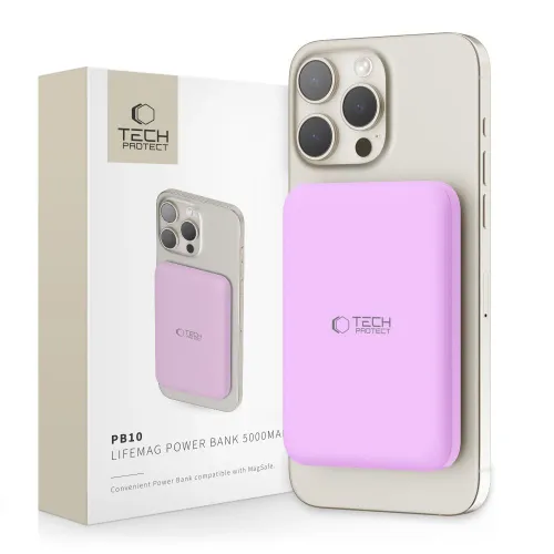Powerbank Tech-Protect LifeMag MagSafe PB10 5000 mAh - różowy na Arena.pl