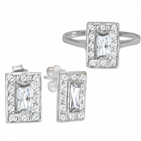 SREBRNY KOMPLET Z CYRKONIAMI SREBRO PRÓBY 925