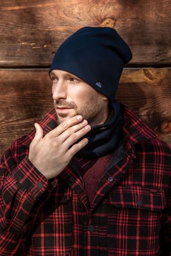 Czapka zimowa męska na polarze Granatowa na Arena.pl