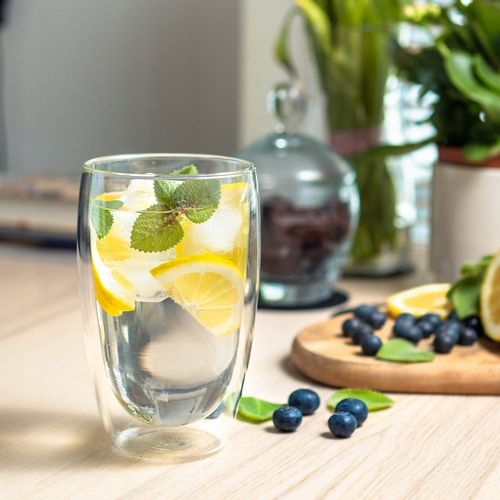 Kubek szklanka termiczna 450ml do kawy napojów Wessper 450ml podwójne dno na Arena.pl