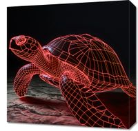 Obraz 50x50cm Neonowy Żółw