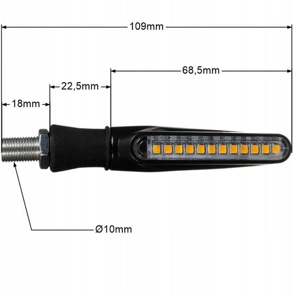 KIERUNKOWSKAZY LEDowe DYNAMICZNE KPL gwint M10 zdjęcie 6