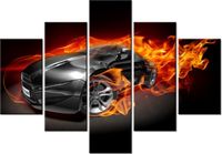 70 100CM OBRAZ 5 ELEM SPORTOWY WÓZ DRUK PŁÓTNO