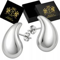 PIĘKNE SREBRNE KOLCZYKI KROPLE ŁEZKI SZTYFTY WKRĘTKI SREBRO 925 NA PREZENT