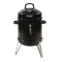 Grill Węglowy Ogrodowy 3w1 z Funkcją Wędzenia - Duży Solidny Smoker Wędzarnia z Termometrem GW0307