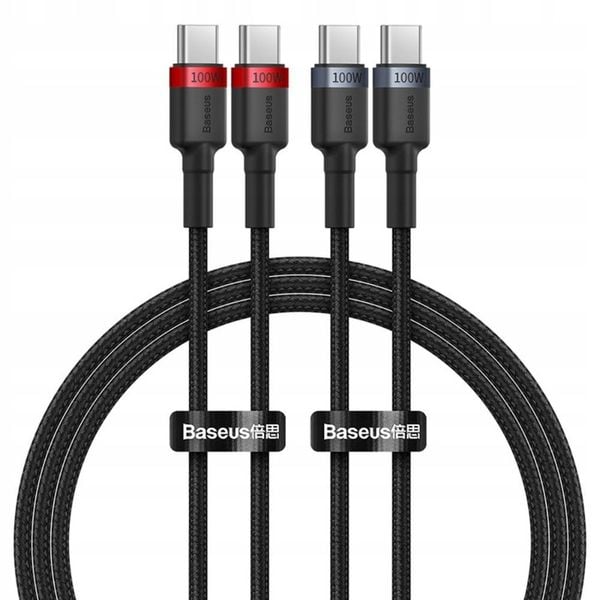 Baseus kabel Cafule Charging Cable USB-C to USB-C 100W 1m 2pcs zdjęcie 1