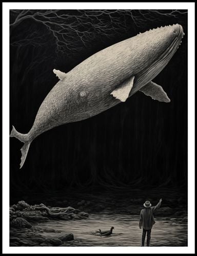 Plakat 75x100cm Biały Wieloryb na Arena.pl