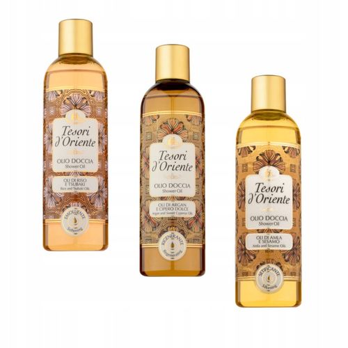 Tesori zestaw olejków pod prysznic: amla sezam, ryż tsubaki, argan cyprys na Arena.pl