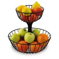 KOSZ NA OWOCE DUZY CZARNY DWUPOZIOMOWY NOWOCZESNA PATERA MISKA NA