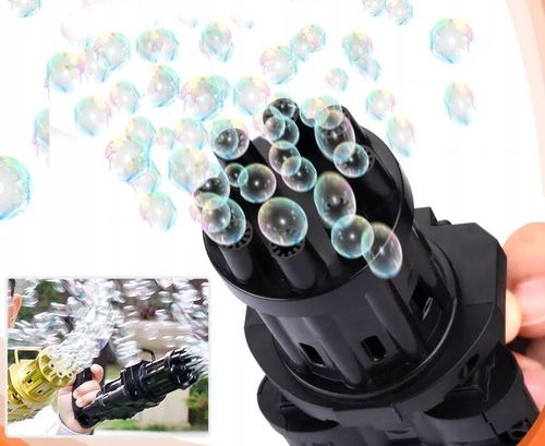 Czarny pistolet Automat do baniek mydlanych zabawka Prezent dla Chłopca na Arena.pl