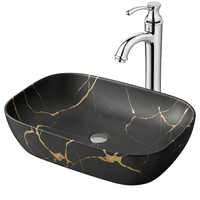 UMYWALKA NABLATOWA MAT MARMUR OWALNA CERAMICZNA CZARNA 46,5x33 CM