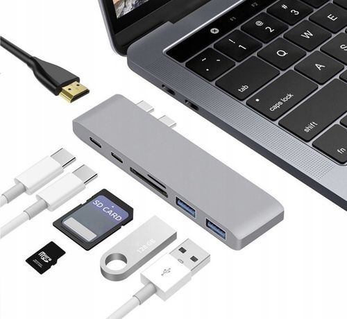 ADAPTER HUB PRZEJŚCIÓWKA USB-C USB THUNDERBOLT HDMI 4K DO MACBOOK PRO AIR na Arena.pl