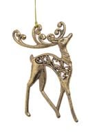 zawieszka świąteczna - jeleń renifer złoty 12cm | 9can9357_gld
