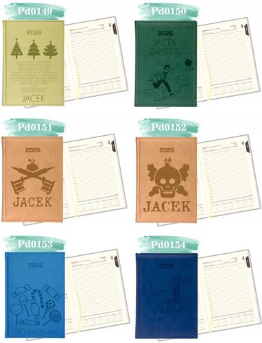 Stylowy kalendarz twoje imię napis książkowy A5 2026 grawer terminarz na Arena.pl