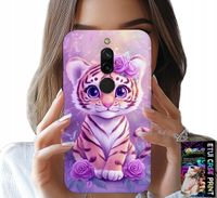 ETUI DO XIAOMI REDMI 8 - SŁODKI TYGRYSEK NA RÓŻOWYM TLE + SZKŁO