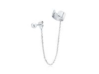 ELEGANCKA KLASYCZNA NAUSZNICA NA MAŁŻOWINĘ EAR CUFF Z ŁAŃCUSZKIEM SREBRO