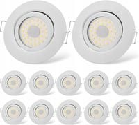 12 sztuk Reflektor moduł LED do zabudowy płaska 6 W IP44 3000K 220-240V