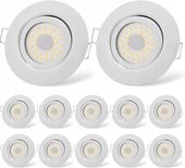12 sztuk Reflektor moduł LED do zabudowy płaska 6 W IP44 3000K 220-240V