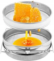 CEDZAK DO MIODU SITO PODWÓJNE NIERDZEWNE WIADRO ODSTOJNIK Z REGULACJĄ 24 cm