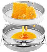 CEDZAK DO MIODU SITO PODWÓJNE NIERDZEWNE WIADRO ODSTOJNIK Z REGULACJĄ 24 cm