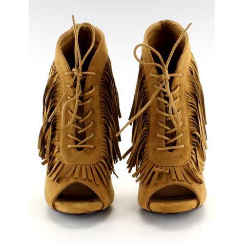 Sznurowane botki open styl boho 11015 Camel r.36 na Arena.pl