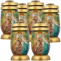 Znicze Szklane Lampiony na grób wysokość 22 cm Bolsius WITRAŻ - 6 sztuk