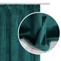 Zasłona gotowa na taśmie VELVET SOFT 140x270 welurowa ciemnoturkusowa