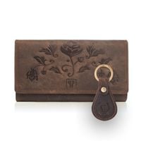 zestaw prezentowy zup-96-br portfel damski skórzany t-05-br brelok t-85-hbr