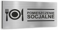 Tabliczka informacyjna nadruk UV POMIESZCZENIE SOCJALNE z dibondu SREBRNA