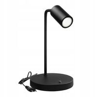 Lampka biurkowa regulowana czarna szkolna nocna lampa + żarówka LED 7W