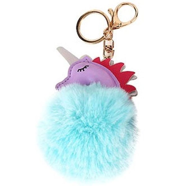 Brelok do kluczy Jednorożec pompon turkusowy zdjęcie 1