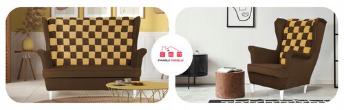 Zestaw uszak CAROL DUO sofa fotele Family Meble różowo - czerwony na Arena.pl