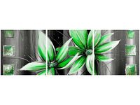 70 90CM OBRAZ 3 ELEM KWIATY ZIELONO ŚCIENNY DRUK PŁÓTNO