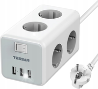 Listwa Zasilająca Przedłużacz 6 Gniazd 3x USB 2m