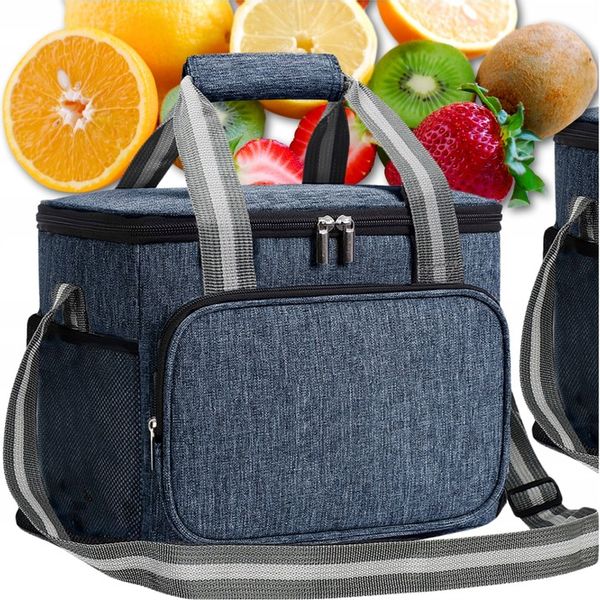 Termiczna Torba na napoje jedzenie Śniadanie duża LUNCH BOX podróżna zdjęcie 3